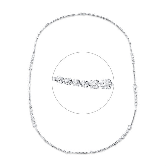 Collier 18 kt WG, 26 Nav. 6,83 ct, TW-si, 388 Brill. 13,20 ct, TW-si