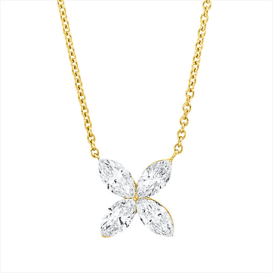 Collier 18 kt GG, 4 Nav. 1,14 ct, TW-si