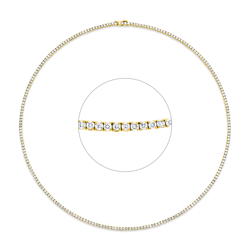 Collier 18 kt GG, 217 Brill. 5,82 ct, TW-si