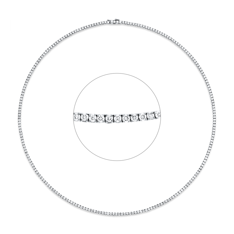 Collier 18 kt WG, 217 Brill. 5,72 ct, TW-si