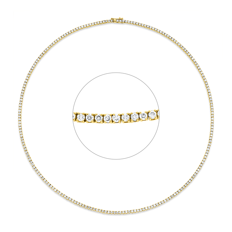 Collier 18 kt GG+WG, 211 Brill. 6,23 ct, TW-si