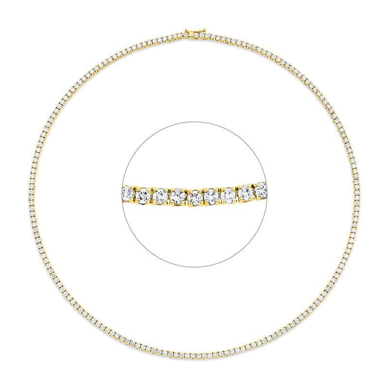 Collier 18 kt GG, 182 Brill. 7,88 ct, TW-si
