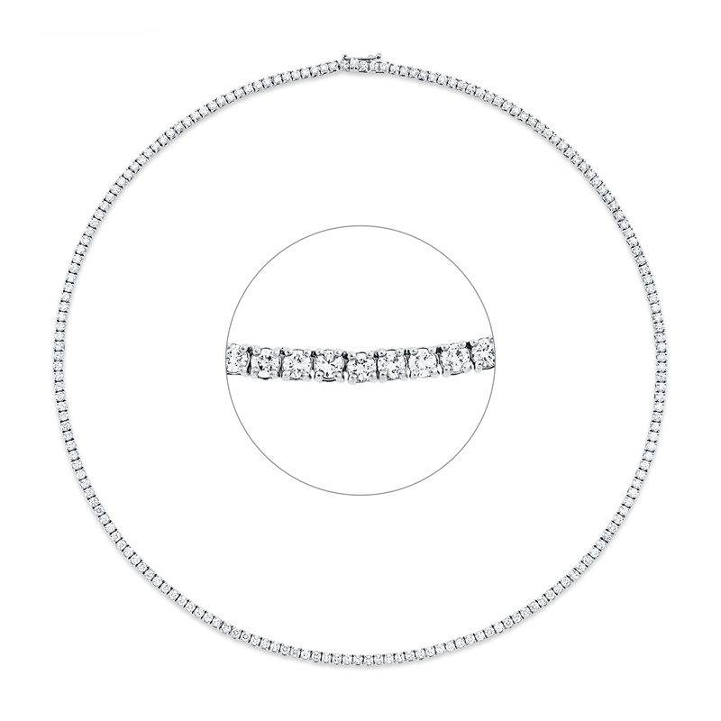 Collier 18 kt WG, 182 Brill. 7,85 ct, TW-si