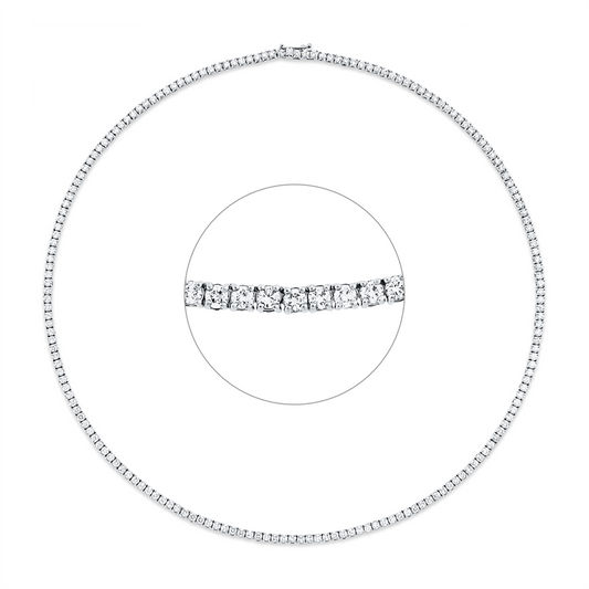 Collier 18 kt WG, 182 Brill. 7,85 ct, TW-si