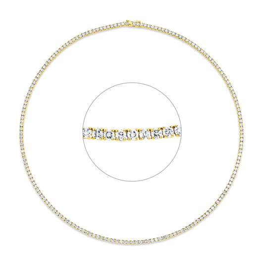 Collier 18 kt GG+WG, 178 Brill. 9,22 ct, TW-si