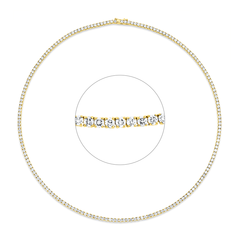 Collier 18 kt GG, 178 Brill. 9,22 ct, TW-si