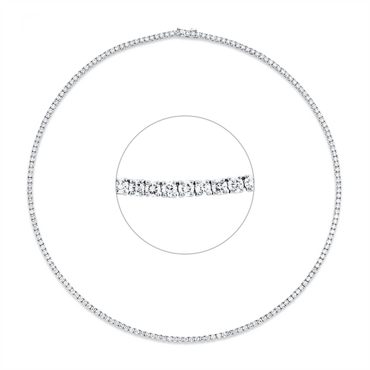 Collier 18 kt WG, 178 Brill. 9,29 ct, TW-si