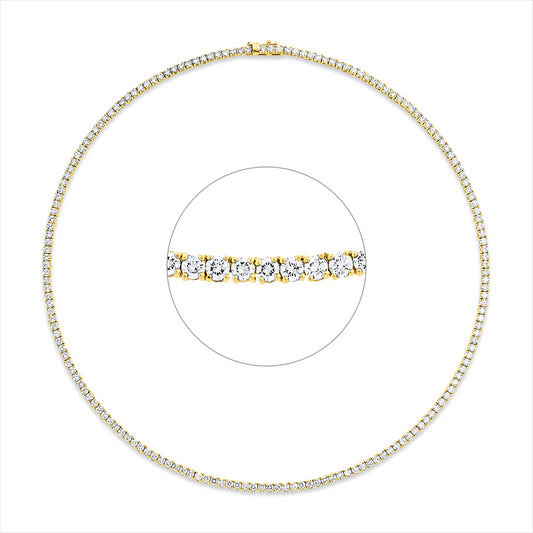 Collier 18 kt GG, 175 Brill. 10,92 ct, TW-si