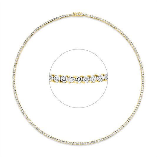 Collier 18 kt GG+WG, 172 Brill. 10,92 ct, TW-si