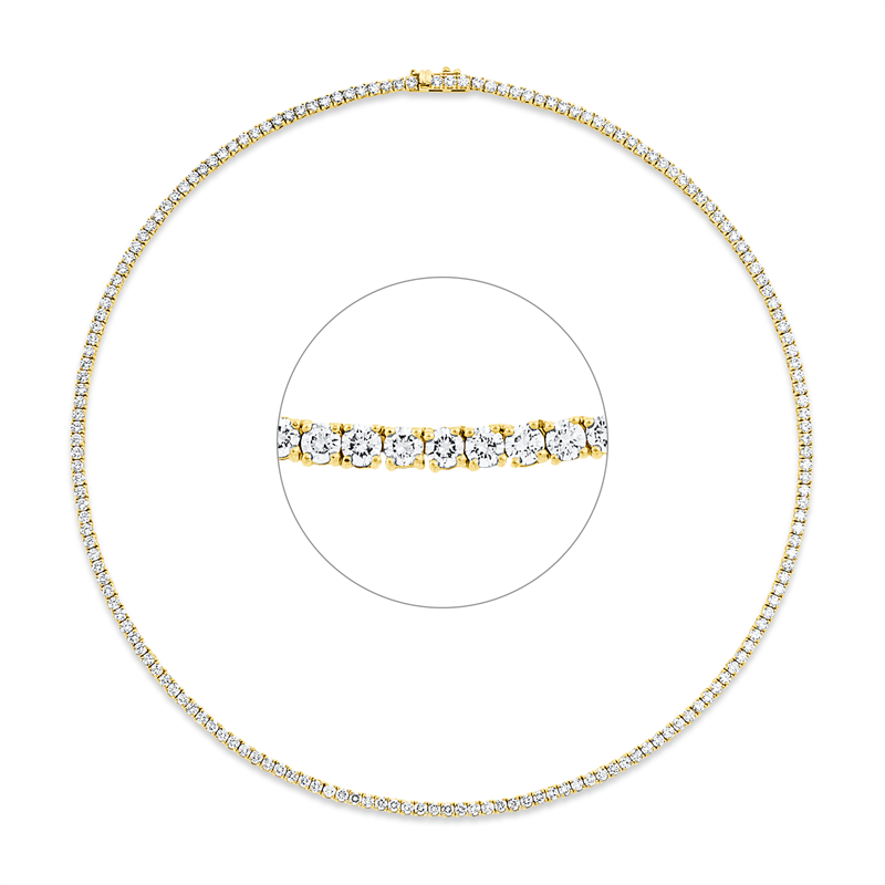 Collier 18 kt GG, 172 Brill. 10,92 ct, TW-si