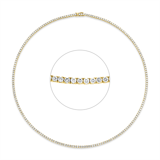 Collier 18 kt GG+WG, 199 Brill. 6,95 ct, TW-si