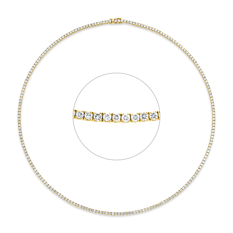 Collier 18 kt GG, 199 Brill. 6,95 ct, TW-si