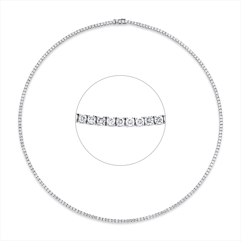 Collier 18 kt WG, 204 Brill. 6,95 ct, TW-si