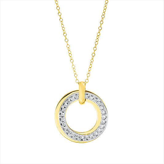 Collier 18 kt GG+WG, mit ZÖ 40 cm + 43 cm, 26 Brill. 0,19 ct, I-si