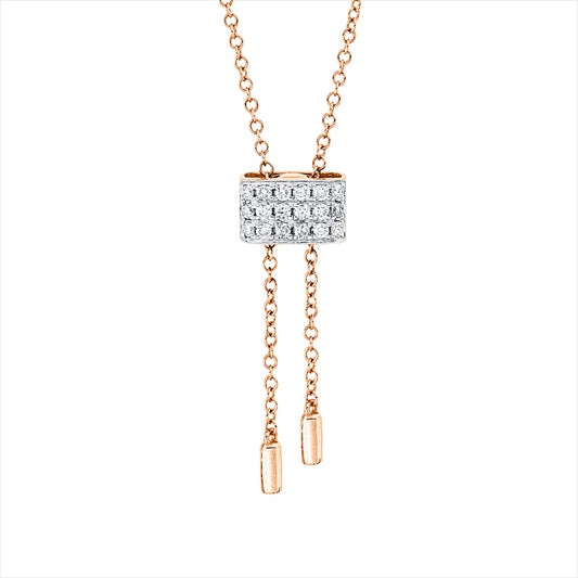 Collier 18 kt RG+WG, 18 Brill. 0,14 ct, W-pi