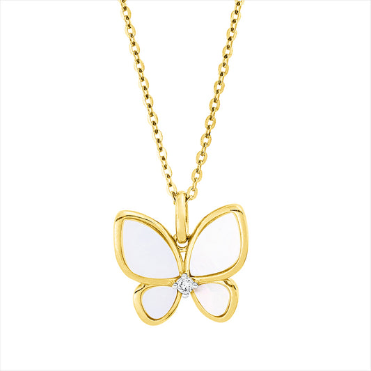 Collier 18 kt GG+WG, mit ZÖ 40 cm + 43 cm, 1 Brill. 0,03 ct, I-si, 4 Perlmutt 1,47 ct weiß