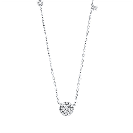 Collier 950 Pt Platin, mit ZÖ 40.6 cm + 42 cm, 1 Lab. Rad. 2,08 ct, D-vs1