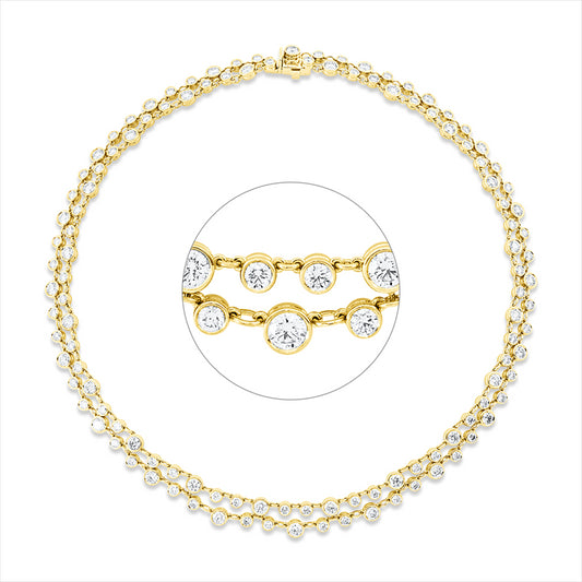 Collier 18 kt GG, 120 Brill. 14,06 ct, TW-vsi