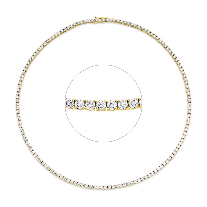 Collier 18 kt GG, Premium Edition, 145 Brill. 10,62 ct, TW-si