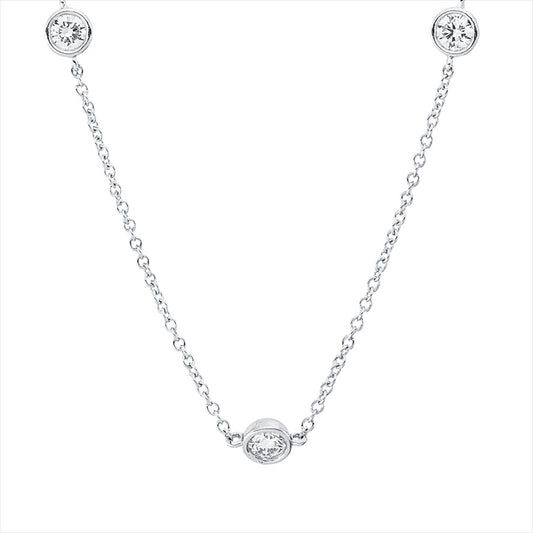 Collier 18 kt WG, 8 Brill. 0,73 ct, TW-si
