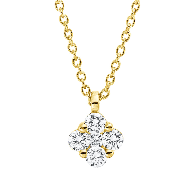 Collier 18 kt GG, mit ZÖ 42 cm, 4 Brill. 0,17 ct, TW-si, 1 Brill. 0,02 ct, TW-si