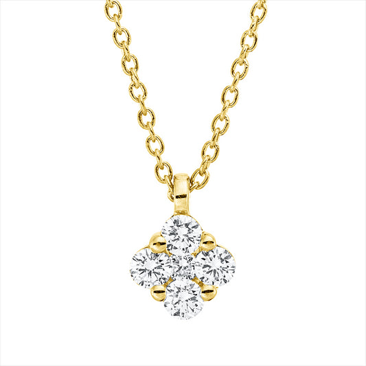 Collier 18 kt GG, mit ZÖ 42 cm, 4 Brill. 0,17 ct, TW-si, 1 Brill. 0,02 ct, TW-si