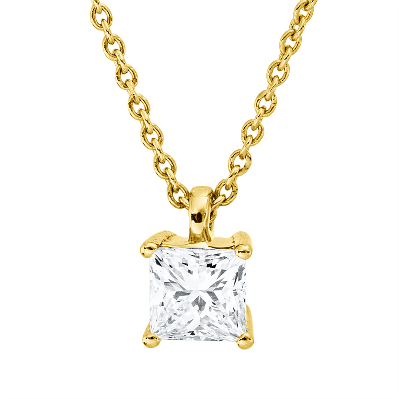 Collier 18 kt GG, GIA7511861027, ZÖ 42 cm, 1 Princ. 0,32 ct, F-vvs2
