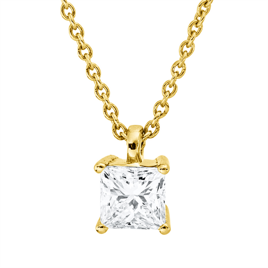 Collier 18 kt GG, GIA7511861027, ZÖ 42 cm, 1 Princ. 0,32 ct, F-vvs2