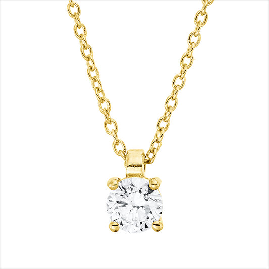 Collier 18 kt GG, mit ZÖ 42 cm, 1 Brill. 0,25 ct, TW-si