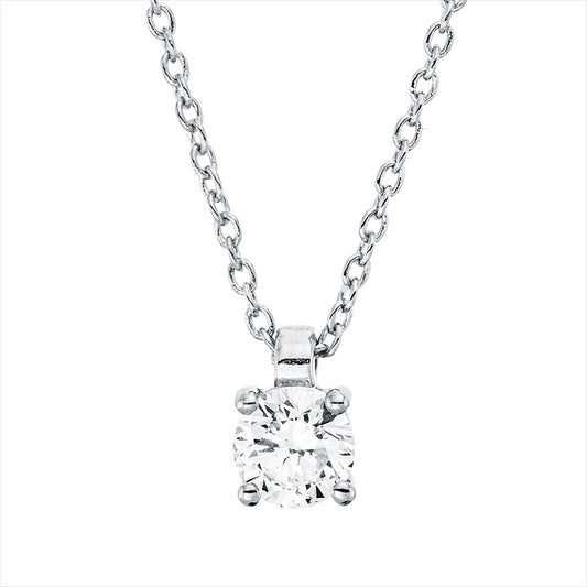 Collier 18 kt WG, mit ZÖ 42 cm, 1 Brill. 0,25 ct, TW-si