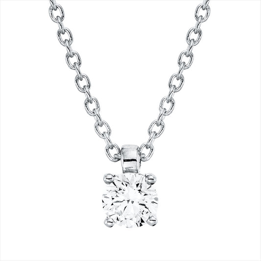 Collier 18 kt WG, mit ZÖ 42 cm, 1 Brill. 0,15 ct, TW-si