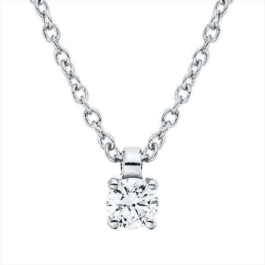 Collier 18 kt WG, mit ZÖ 42 cm, 1 Brill. 0,10 ct, TW-si