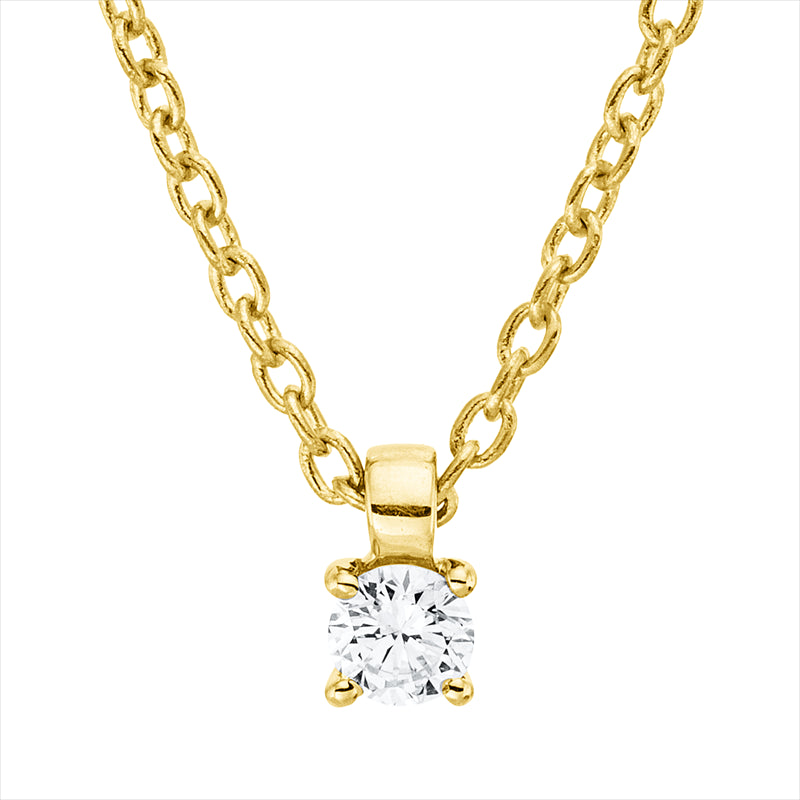 Collier 18 kt GG, mit ZÖ 42 cm, 1 Brill. 0,05 ct, TW-si