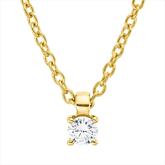 Collier 18 kt GG, mit ZÖ 42 cm, 1 Brill. 0,05 ct, TW-si