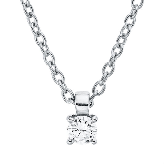 Collier 18 kt WG, mit ZÖ 42 cm, 1 Brill. 0,05 ct, TW-si