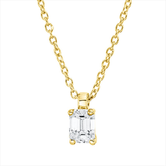 Collier 18 kt GG, mit ZÖ 42 cm, 1 Sm.schliff 0,27 ct, TW-si