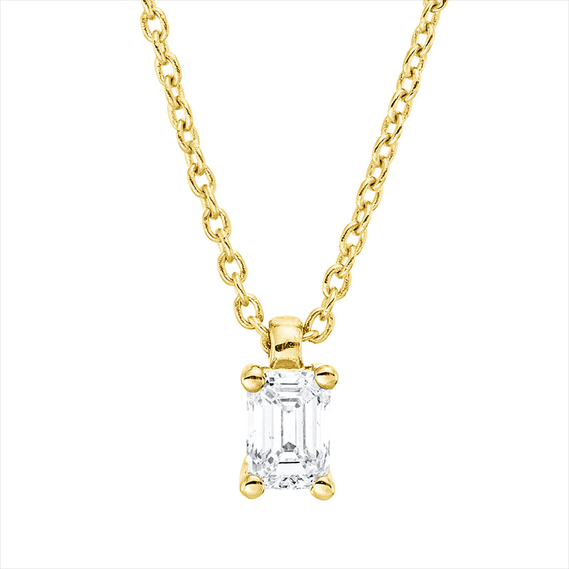 Collier 18 kt GG, mit ZÖ 42 cm, 1 Sm.schliff 0,20 ct, TW-si