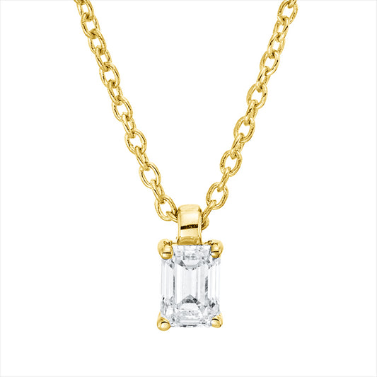 Collier 18 kt GG, mit ZÖ 42 cm, 1 Sm.schliff 0,16 ct, TW-si