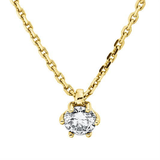 Collier 18 kt GG, mit ZÖ 42 cm, 1 Brill. 0,25 ct, TW-si