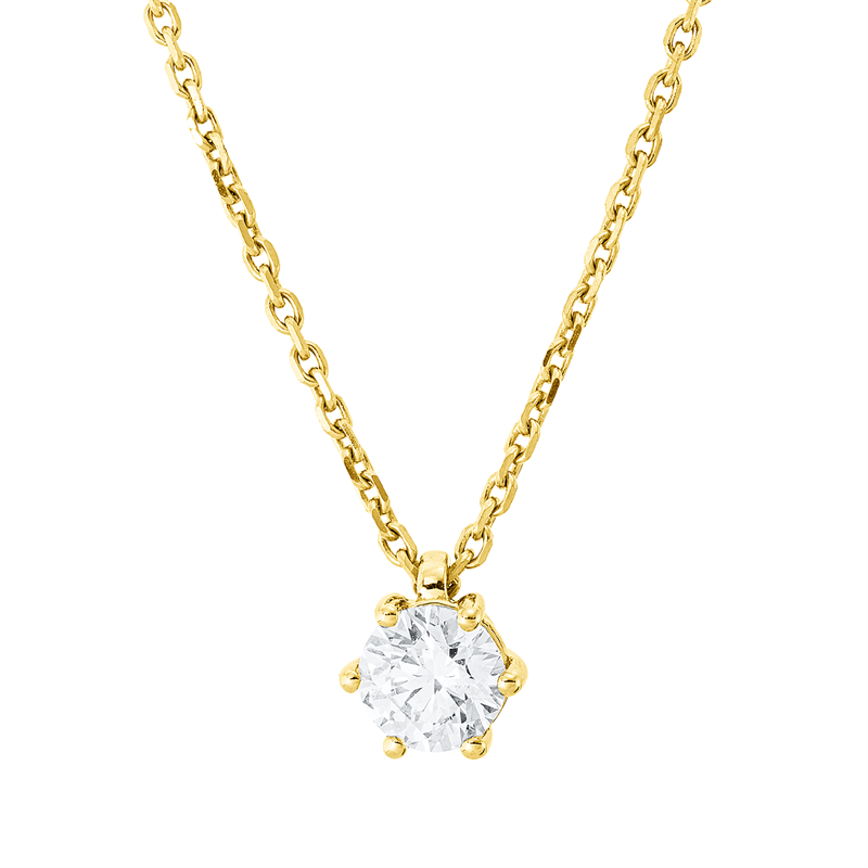 Collier 18 kt GG, GIA2524295882, ZÖ 42 cm, 1 Brill. 0,70 ct, F-si