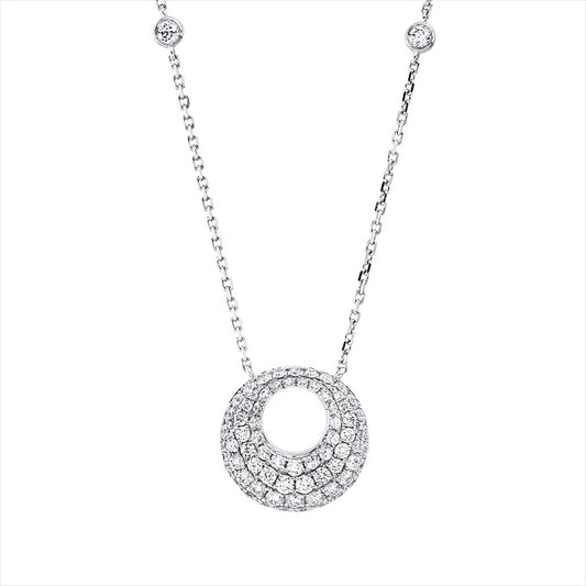 Collier 18 kt WG, mit ZÖ 40 cm, 75 Brill. 0,82 ct, TW-si