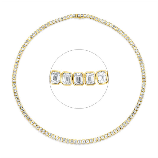 Collier 18 kt GG, 122 Sm.schliff 21,46 ct, F-vsi/si