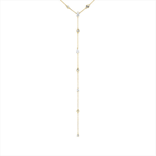 Collier 18 kt GG, 4 Tropfen 0,40 ct, TW-si, 7 Brill. 1,04 ct, TW-si