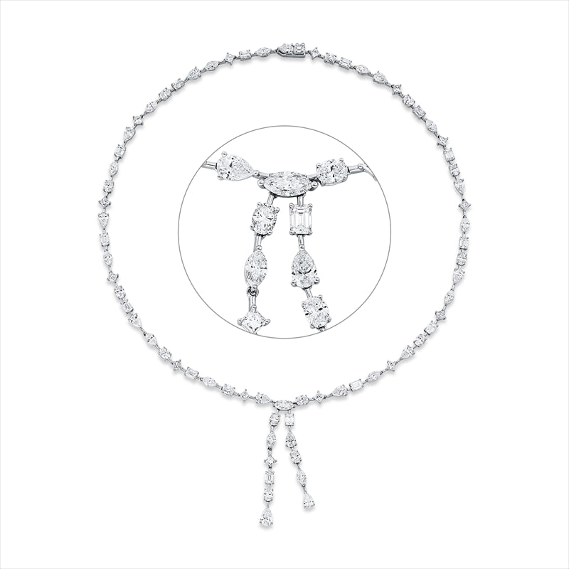 Collier 18 kt WG, 72 Fant-Schl 16,40 ct , TW-si