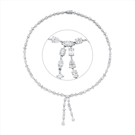 Collier 18 kt WG, 72 Fant-Schl 16,40 ct , TW-si