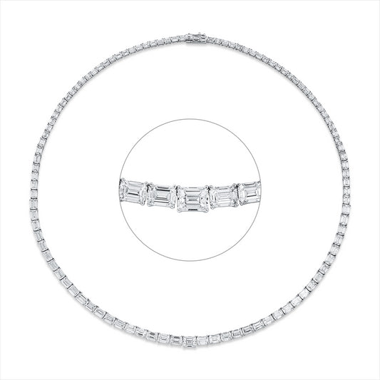 Collier 18 kt WG, 1 Sm.schliff 0,70 ct, TW-si, 106 Sm.schliff 19,38 ct, TW-si