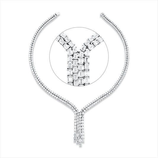 Collier 18 kt WG, 281 Sm.schliff 38,66 ct, TW-si