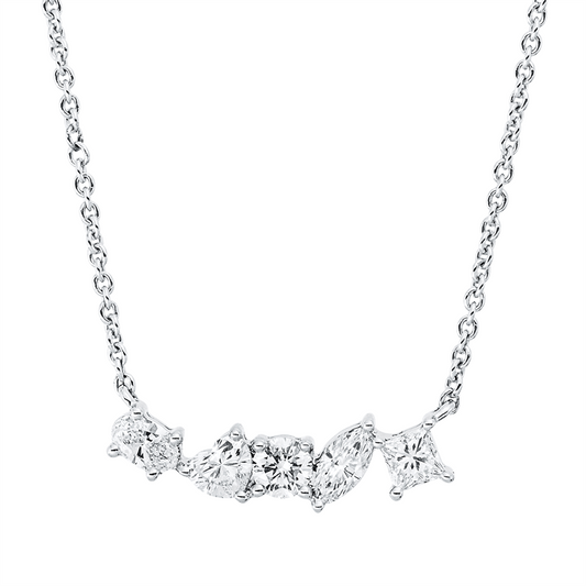 Collier 18 kt WG, 5 Fant-Schl. 0,48 ct, TW-vsi/si