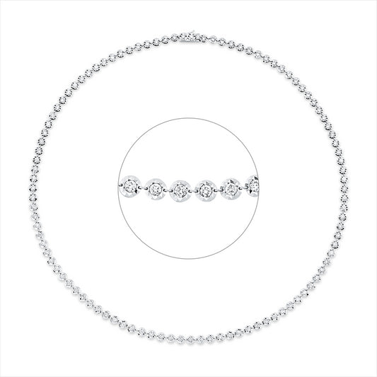 Collier 14 kt WG, 101 Brill. 3,03 ct, TW-si