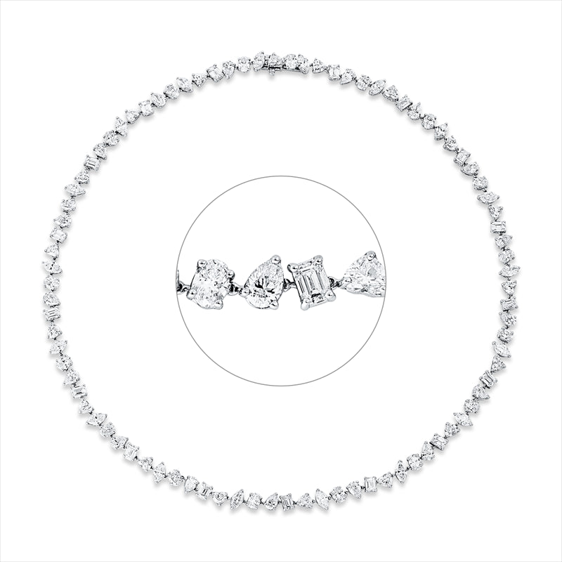 Collier 18k WG,88 Fantasie-Schliff 20,88 ct, D/TW-vvs/vs